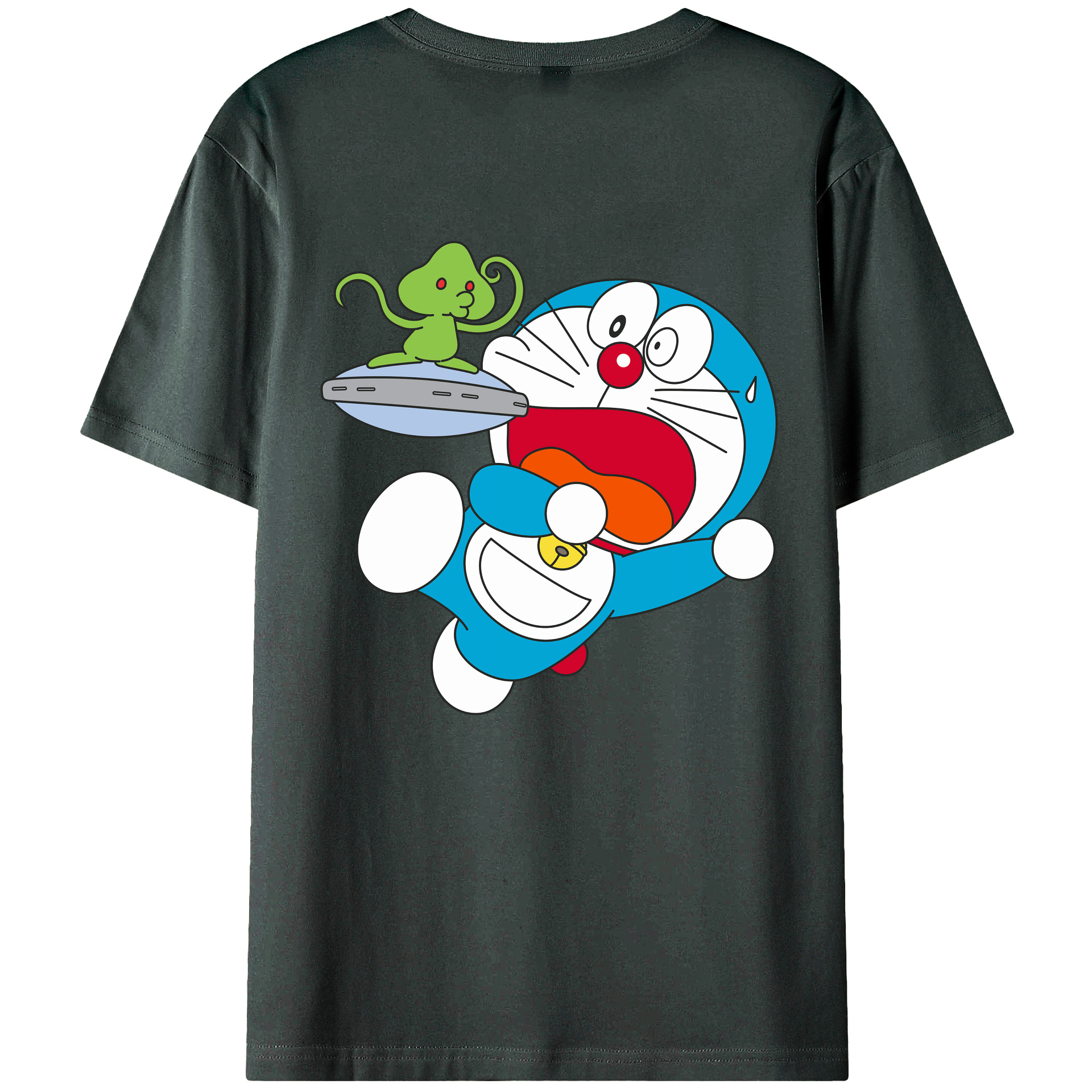 （画像用） ドラえもん Doraemon 綿100％ メンズ半袖Tシャツ（バックプリント） 通気性